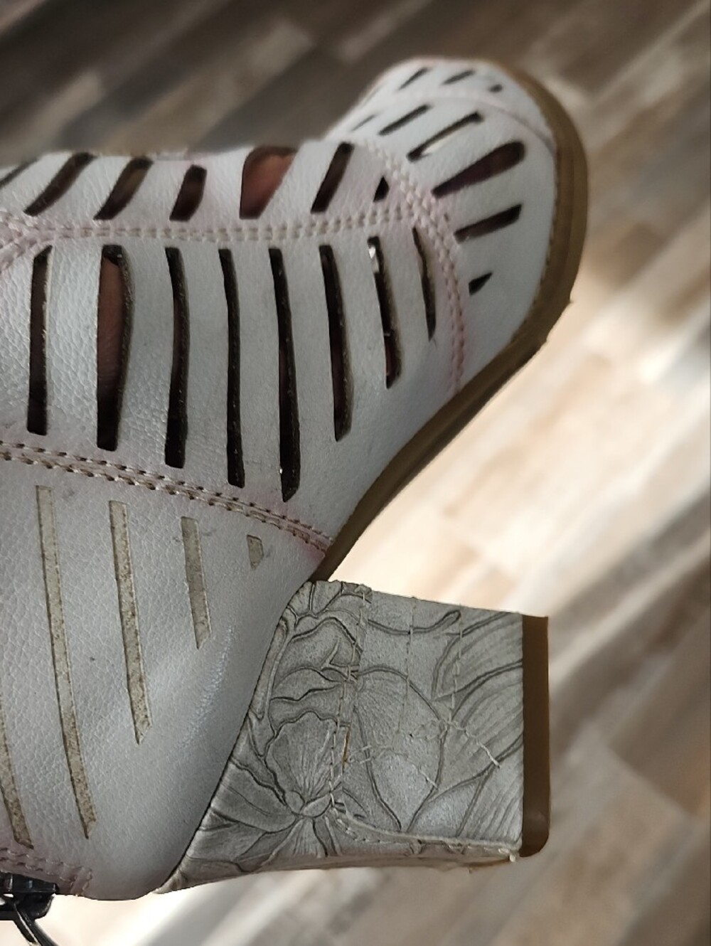 Blush Cutout Peep-Toe Ankle Heels - Picture 14 of 16